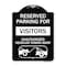 Signmission Reserved Parking for Visitors Unauthorized Vehicles Towed Away Alum Sign, 24" x 18", BW-1824-23069 A-DES-BW-1824-23069 - alternate 1